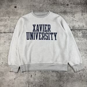 Vintage Xavier University Sweatshirt Size Large 90s Terry Cloth Style